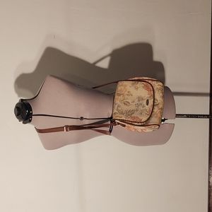 Liz Claiborne Floral Crossbody Bag - Brown and Cream